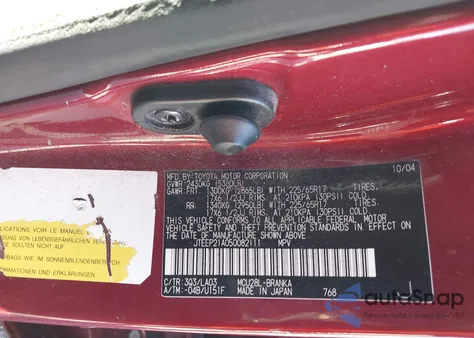 2005 Toyota Highlander Limited V6 from USA, damaged, VIN JTEEP21A050082111